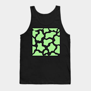 Green Pastel Cow Print Tank Top